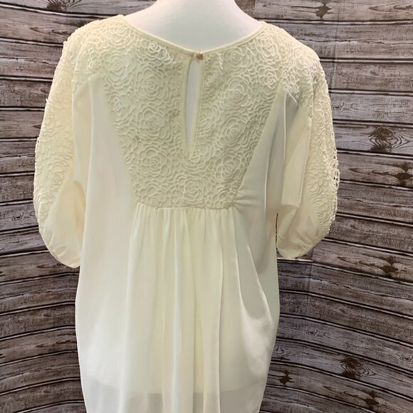 YA LOS ANGELES Ivory Crochet Silk Top NWT - Picture 6 of 10